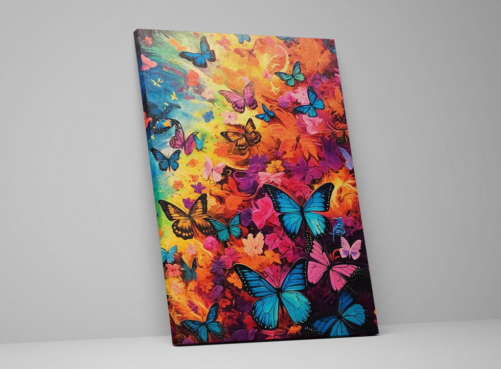 Butterflies Canvas Art - Large Colorful Nature Print | High Quality Wood Frame Canvas
