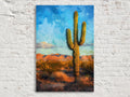 Lone Saguaro Canvas – Desert Landscape Art | Gallery Wrapped Extra Large Cactus Print