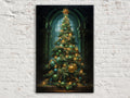 Victorian Christmas Tree Art – Elegant Holiday Artwork on Gallery Wrapped Canvas
