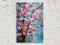 Cherry Blossom Canvas – Large Canvas Art | Abstract Floral Wall Decor in Pink & Blue