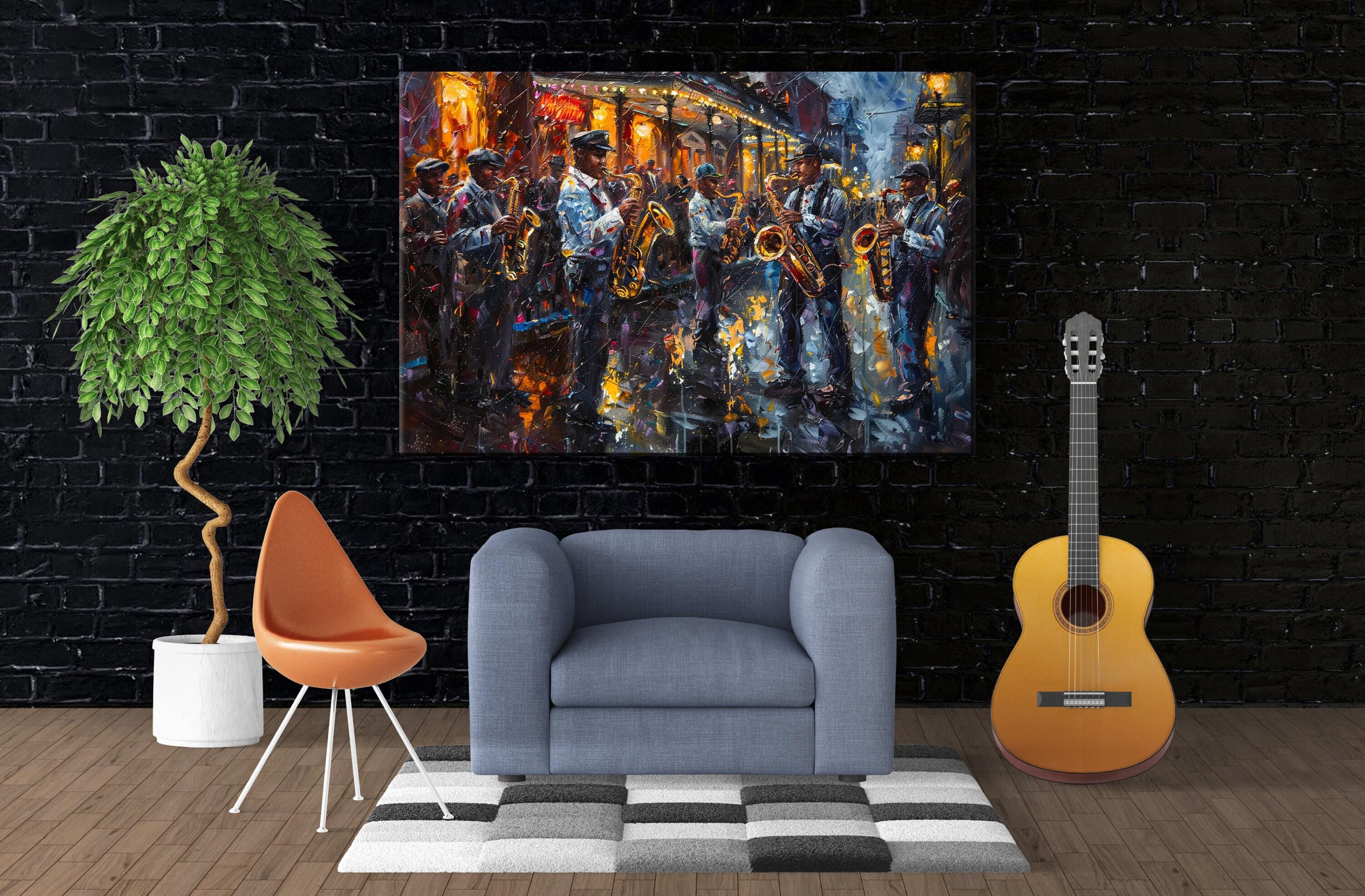 New Orleans Jazz Art – Bourbon Street Painting | Large Canvas Art, Gallery Wrapped