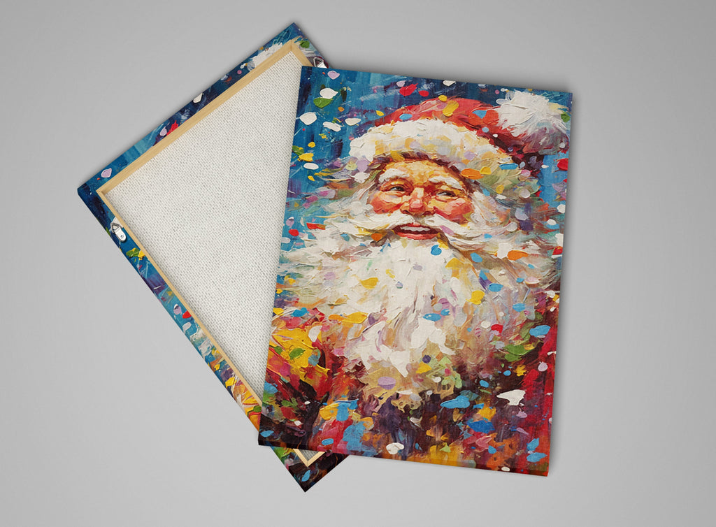 Santa Claus Canvas Art - Festive Pop Art Christmas Wall Decor | Gallery Wrapped, Ready to Hang