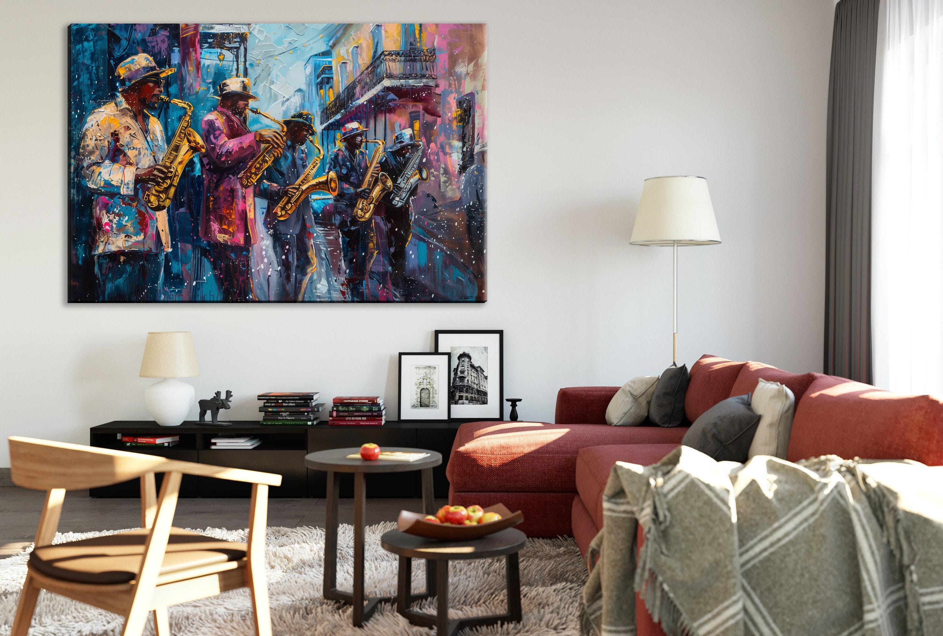 Bourbon Street Jazz Painting – New Orleans Wall Art | Gallery Wrapped Canvas Print