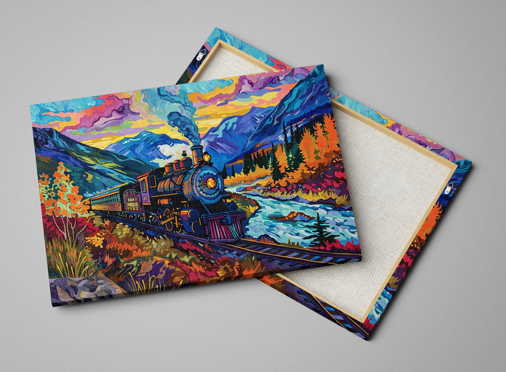 Vintage Locomotive Wall Art - Steam Train Artwork on Gallery Wrapped Canvas, Ready to Hang