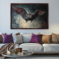 Gothic Halloween Bat Art - Extra Large Framed Canvas Print | Dark Victorian Decor