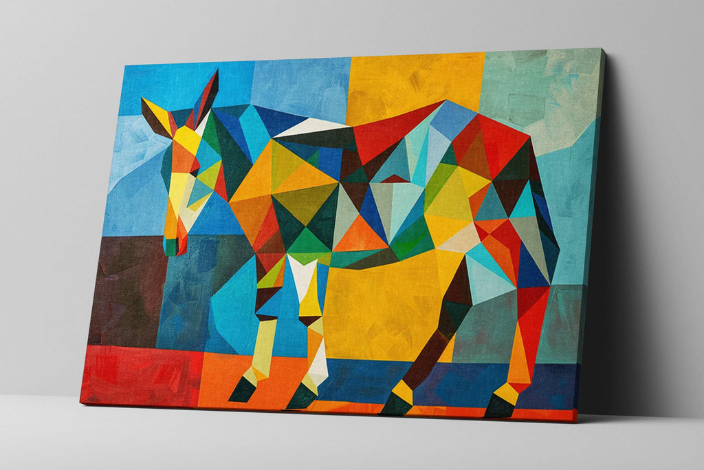 Geometric Donkey Art - Mid Century Modern Large Canvas Art | Ready to Hang Gallery Wrapped Canvas