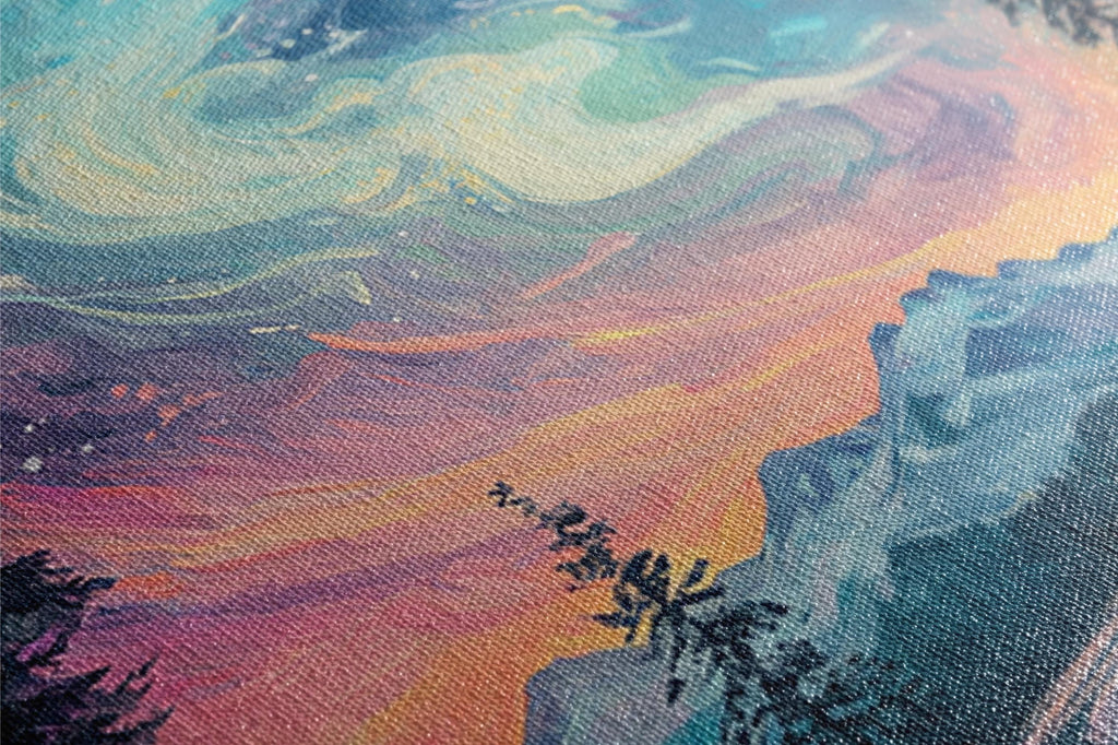 a close up of a painting on a canvas