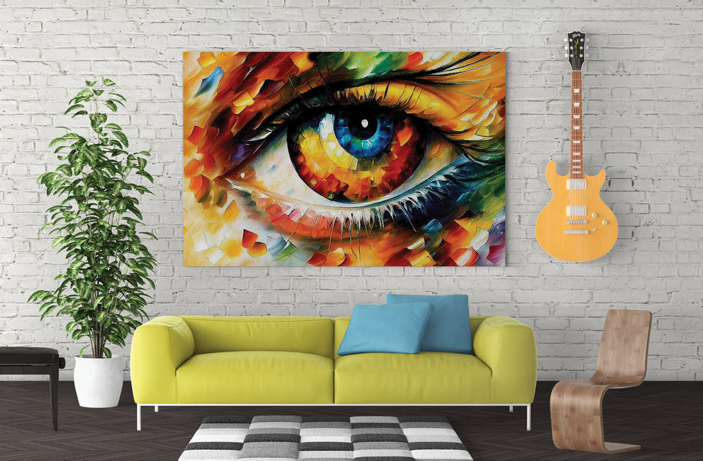 Eye Canvas Print – Vibrant Colorful Wall Art With Oil Painting Reproduction
