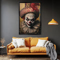 Horror Clown Canvas – Spooky Halloween Decor | Extra Large Wall Art, Gallery Wrapped Canvas