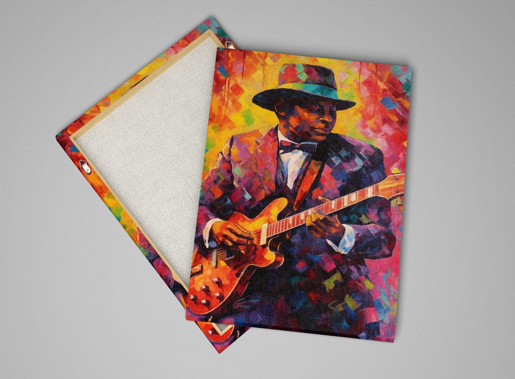 Jazz Guitarist Canvas - Large Pop Art Painting for Music Room Wall Art Decor