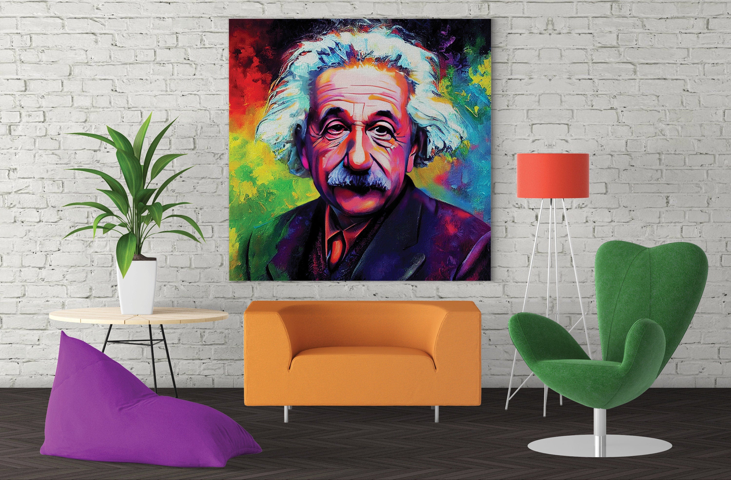 Einstein Canvas Print - Vibrant Oil Painting Reproduction on Gallery Ready Canvas
