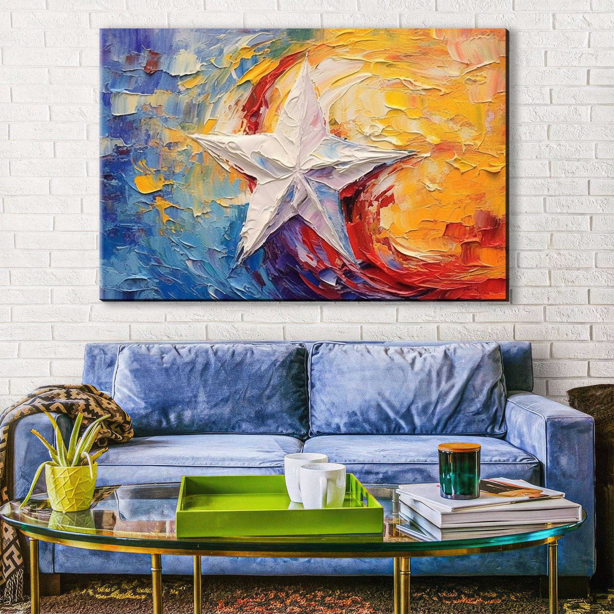 Texas Flag Wall Art – Lone Star Canvas | Wood Framed, UV Coated Print