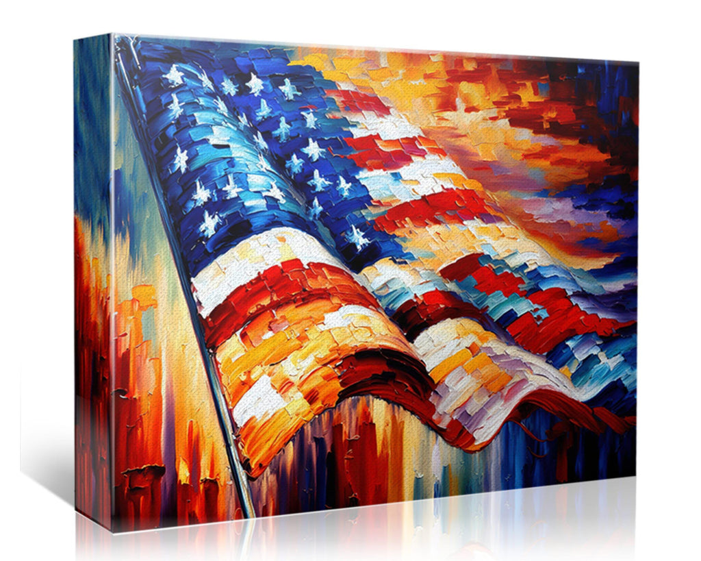 American Flag Canvas - Vibrant Patriotic Wall Art With Scratch Resistant Coating