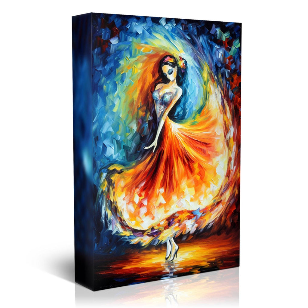 Day of the Dead Canvas – Vibrant Mexican Wall Art with Flamenco Dancer Print