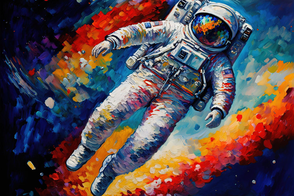 Astronaut Wall Art – Large Canvas Print | Cosmic Space Painting Decor, Ready to Hang