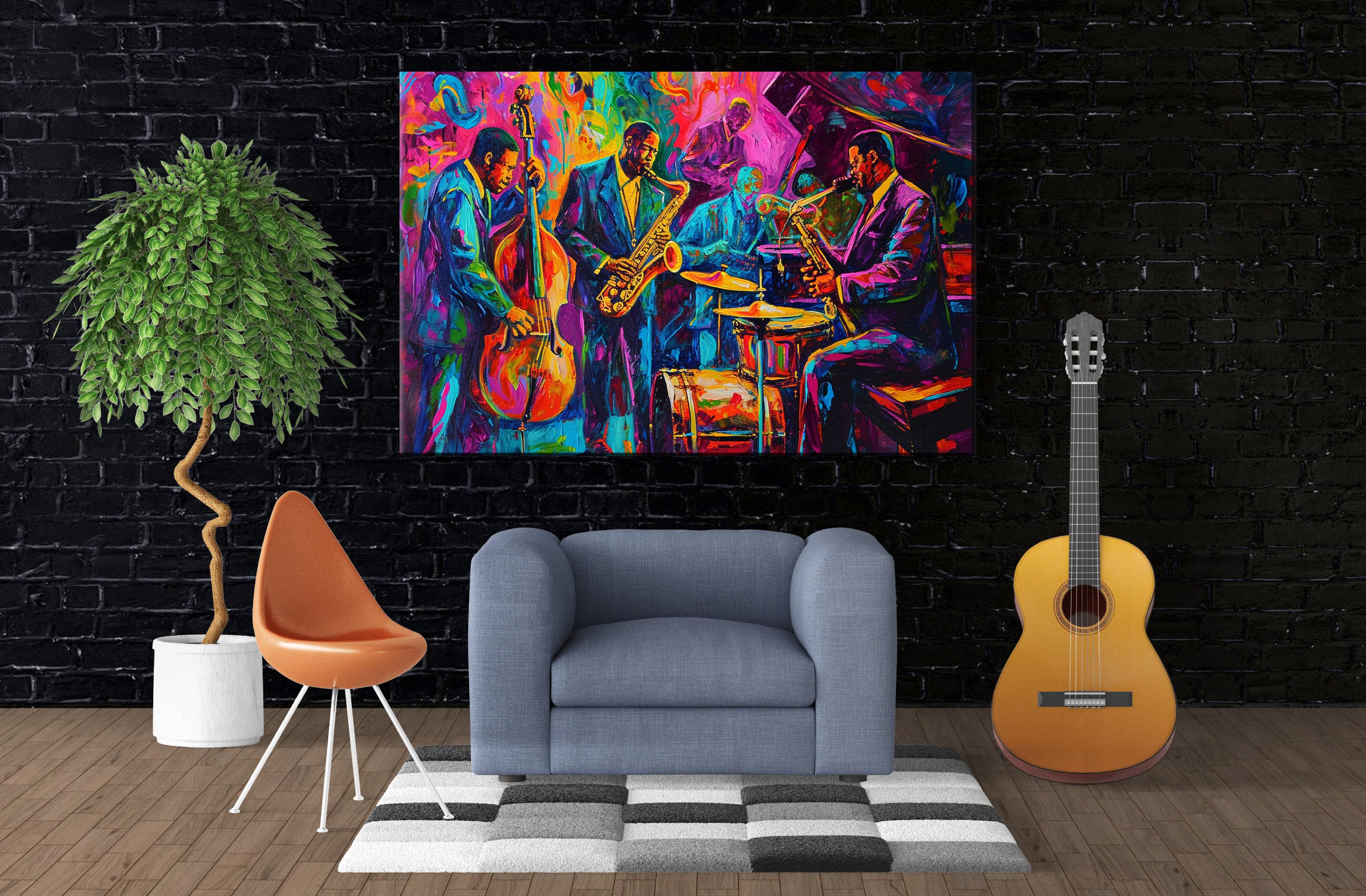 Jazz Canvas Wall Art – Vibrant Jazz Wall Decor | Gallery Wrapped Music Canvas Print