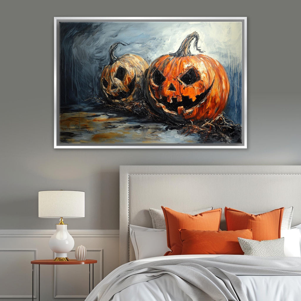 Jack O Lantern Pumpkins - Extra Large Halloween Wall Art | Gallery Wrapped Canvas