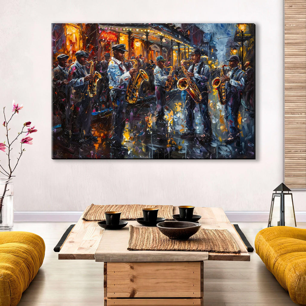 New Orleans Jazz Art – Bourbon Street Painting | Large Canvas Art, Gallery Wrapped