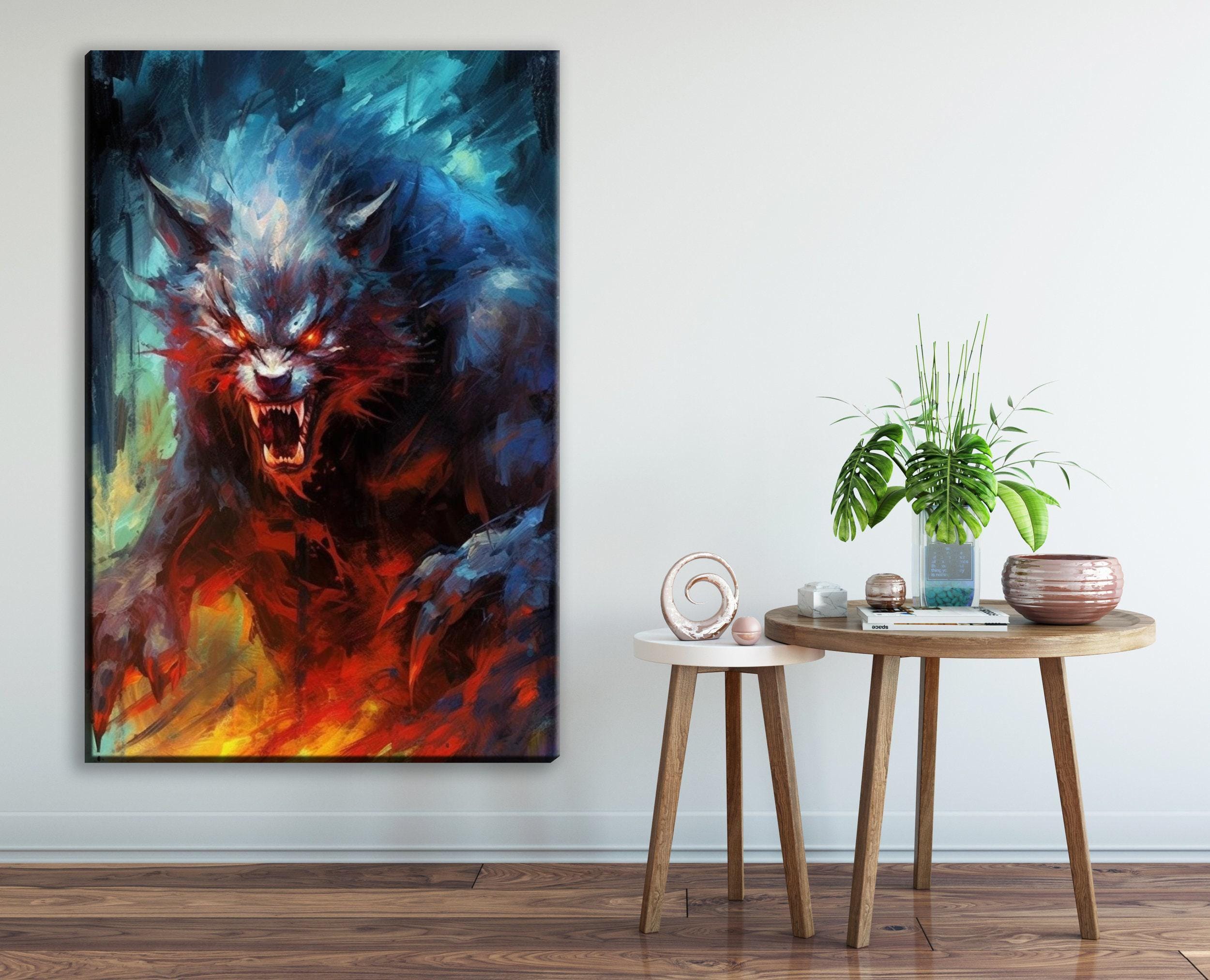 Halloween Werewolf Canvas – Spooky Wall Art | Large Gallery Wrapped Print