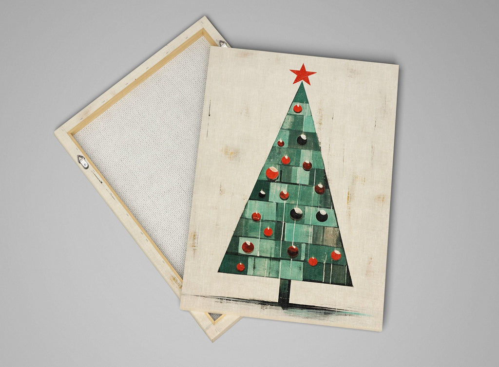 Christmas Tree Art - Extra Large Gallery Wrapped Canvas | Ready to Hang Holiday Wall Art