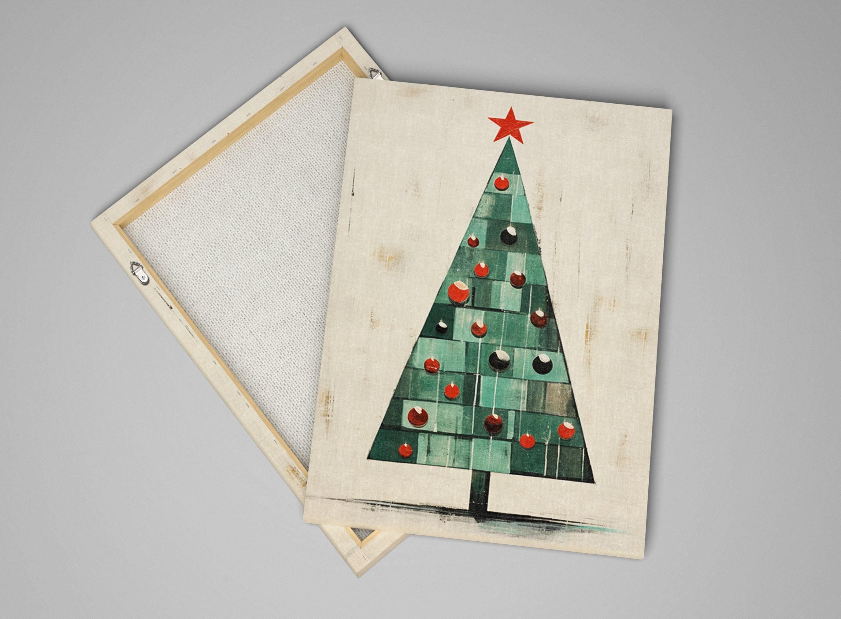 Christmas Tree Art - Extra Large Gallery Wrapped Canvas | Ready to Hang Holiday Wall Art