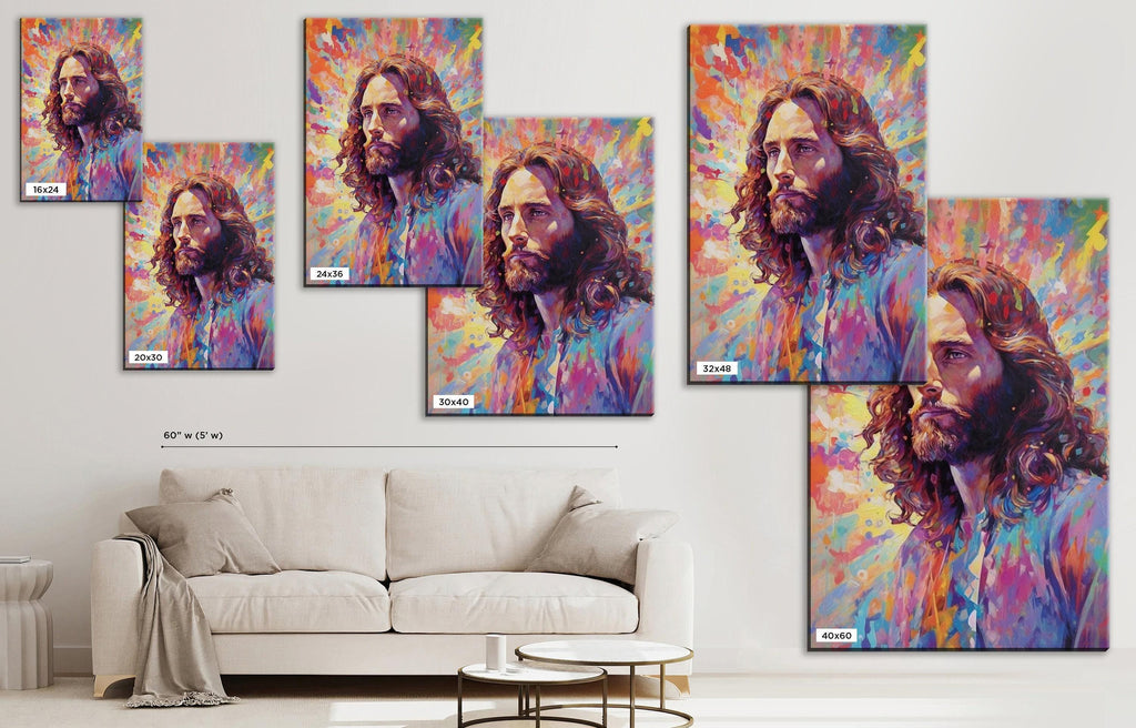 Jesus Christ Canvas Art - Colorful Religious Canvas Print | Large Spiritual Wall Art