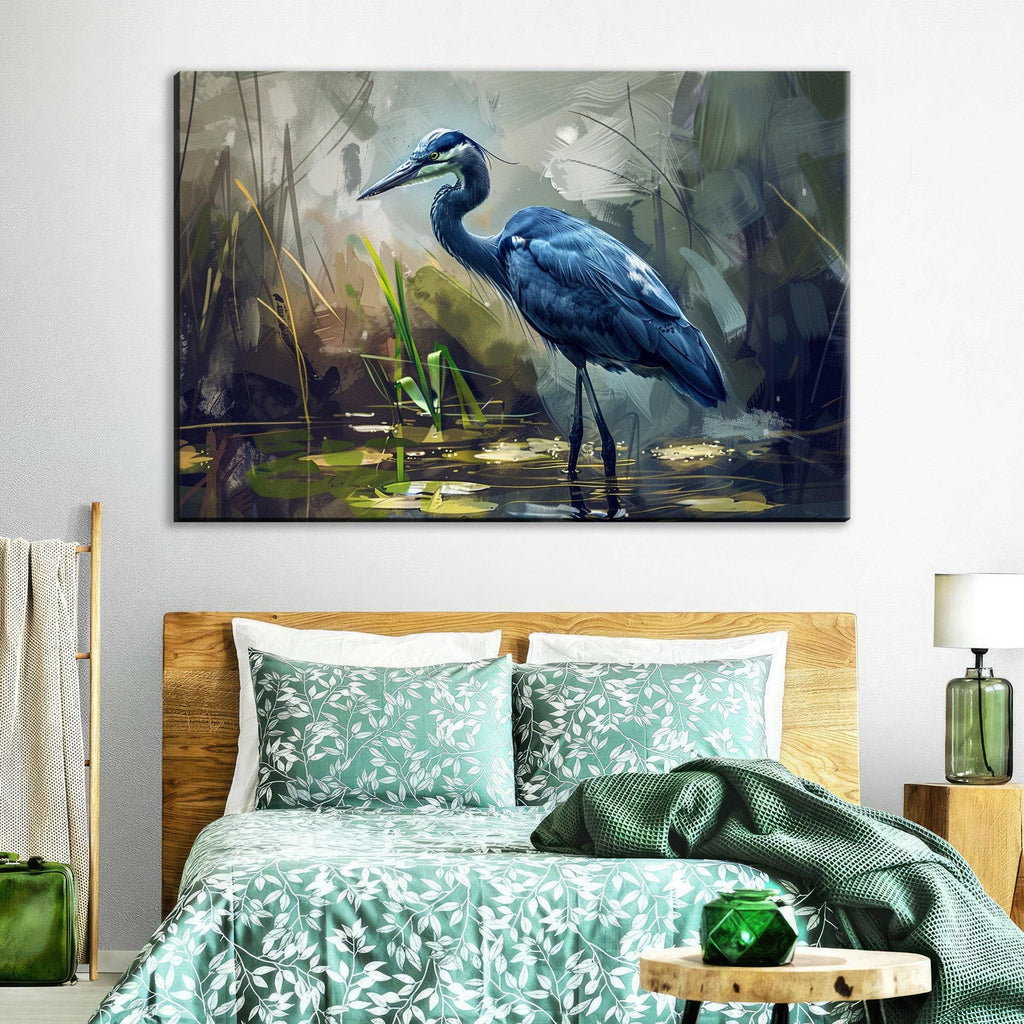 Blue Heron Canvas – Large Gallery Wrapped Wildlife Art Print on Artist Grade Canvas