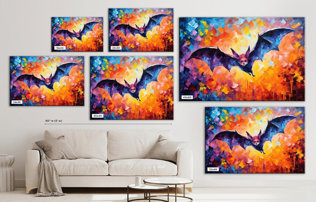 Halloween Bat Canvas - Spooky Wall Art | Large Gallery Wrapped Canvas Print
