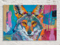 Modern Coyote Canvas – Large Gallery Wrapped Pop Art Style Coyote Print, Ready to Hang
