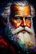 Santa Portrait Canvas - Old Saint Nick Painting | Holiday Wall Art Decor