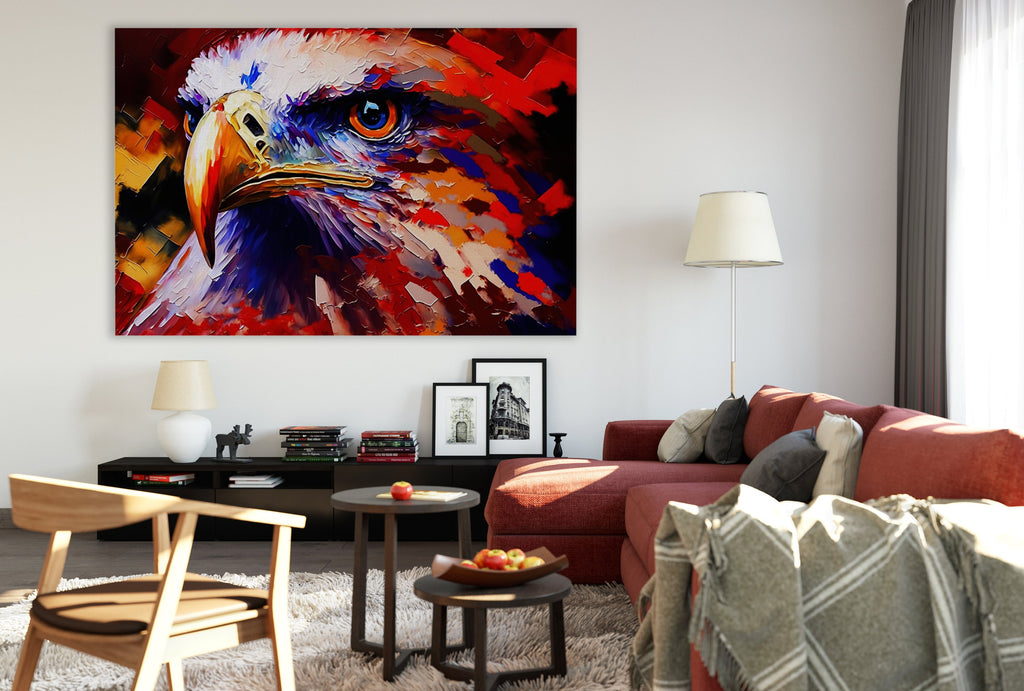 Bald Eagle Canvas Print - Patriotic USA Canvas Decor With Wooden Frame & UV Coating