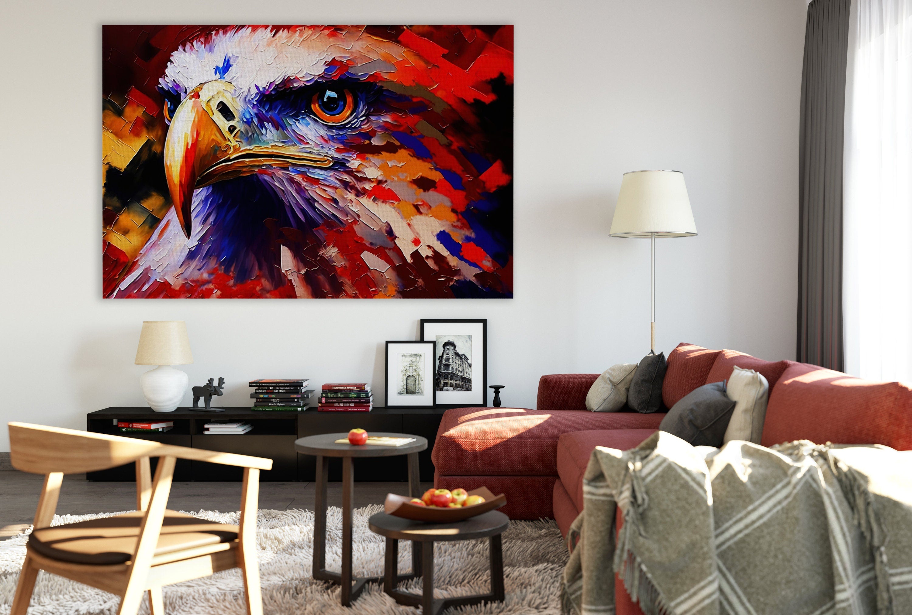 Bald Eagle Canvas Print - Patriotic USA Canvas Decor With Wooden Frame & UV Coating