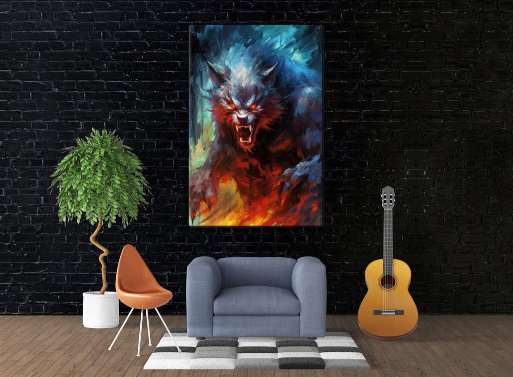 Halloween Werewolf Canvas – Spooky Wall Art | Large Gallery Wrapped Print