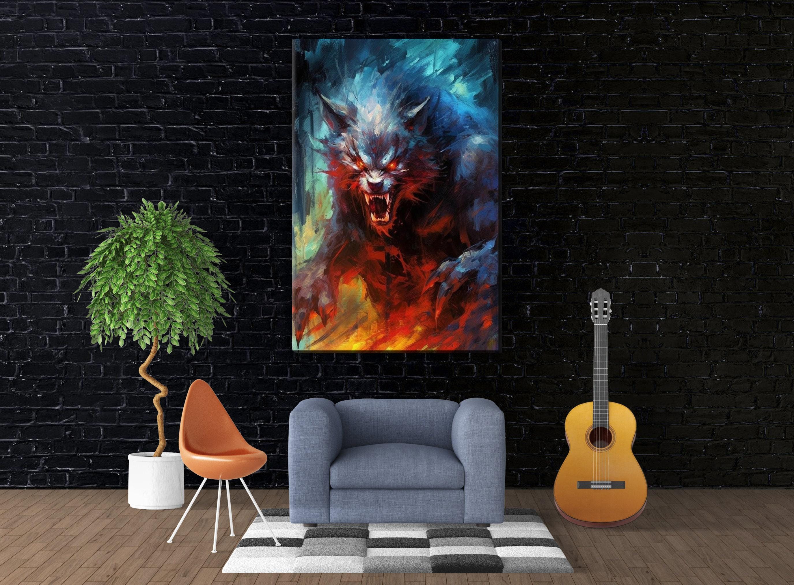 Halloween Werewolf Canvas – Spooky Wall Art | Large Gallery Wrapped Print