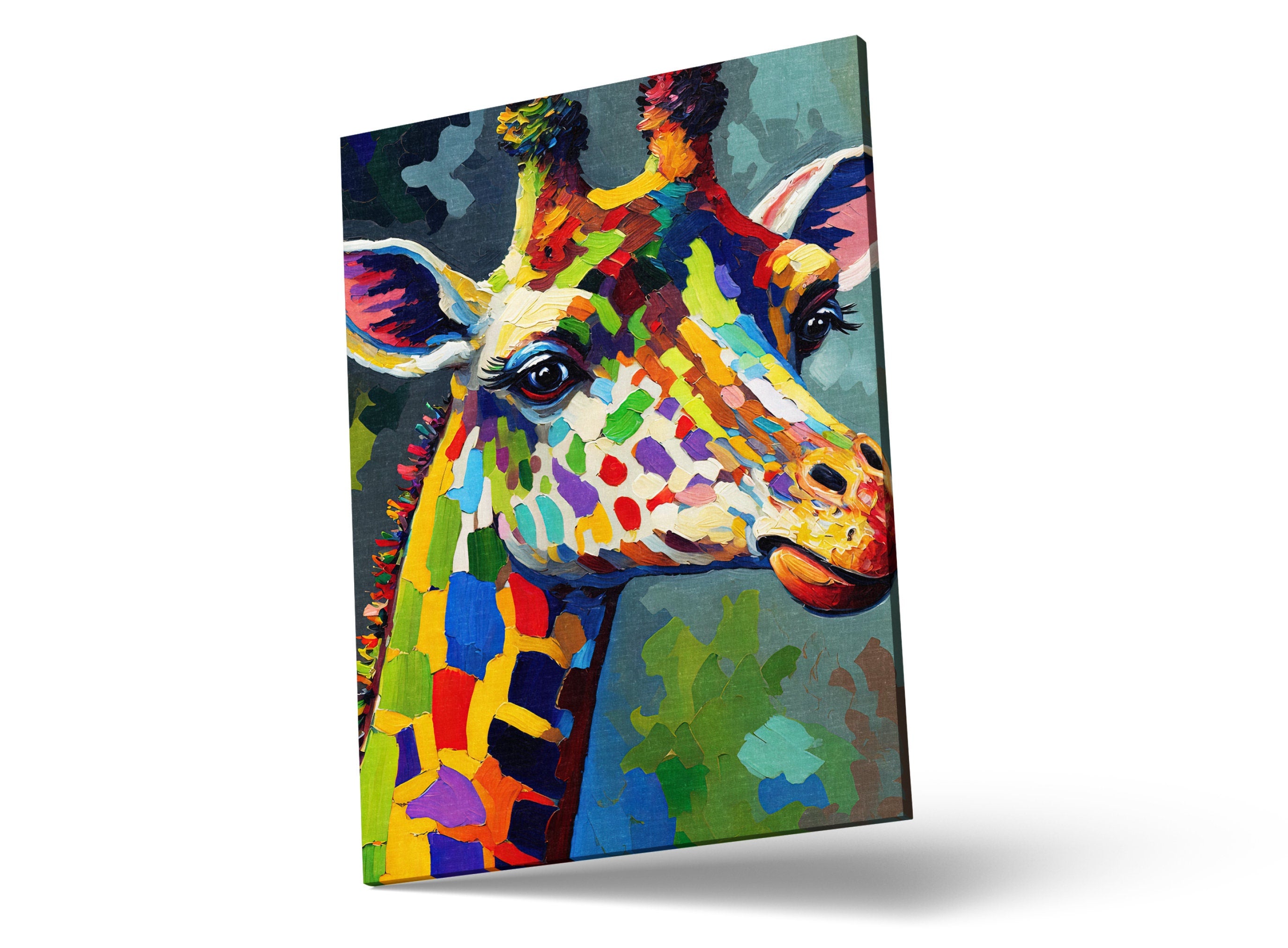 Giraffe Wall Art - Kids Room Canvas With Safari Theme Decor & Wildlife Lover Gift