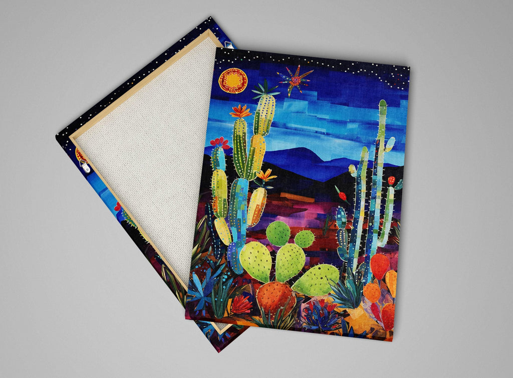 Desert Night Wall Art – Southwest Landscape Canvas | Gallery Wrapped, Extra Large