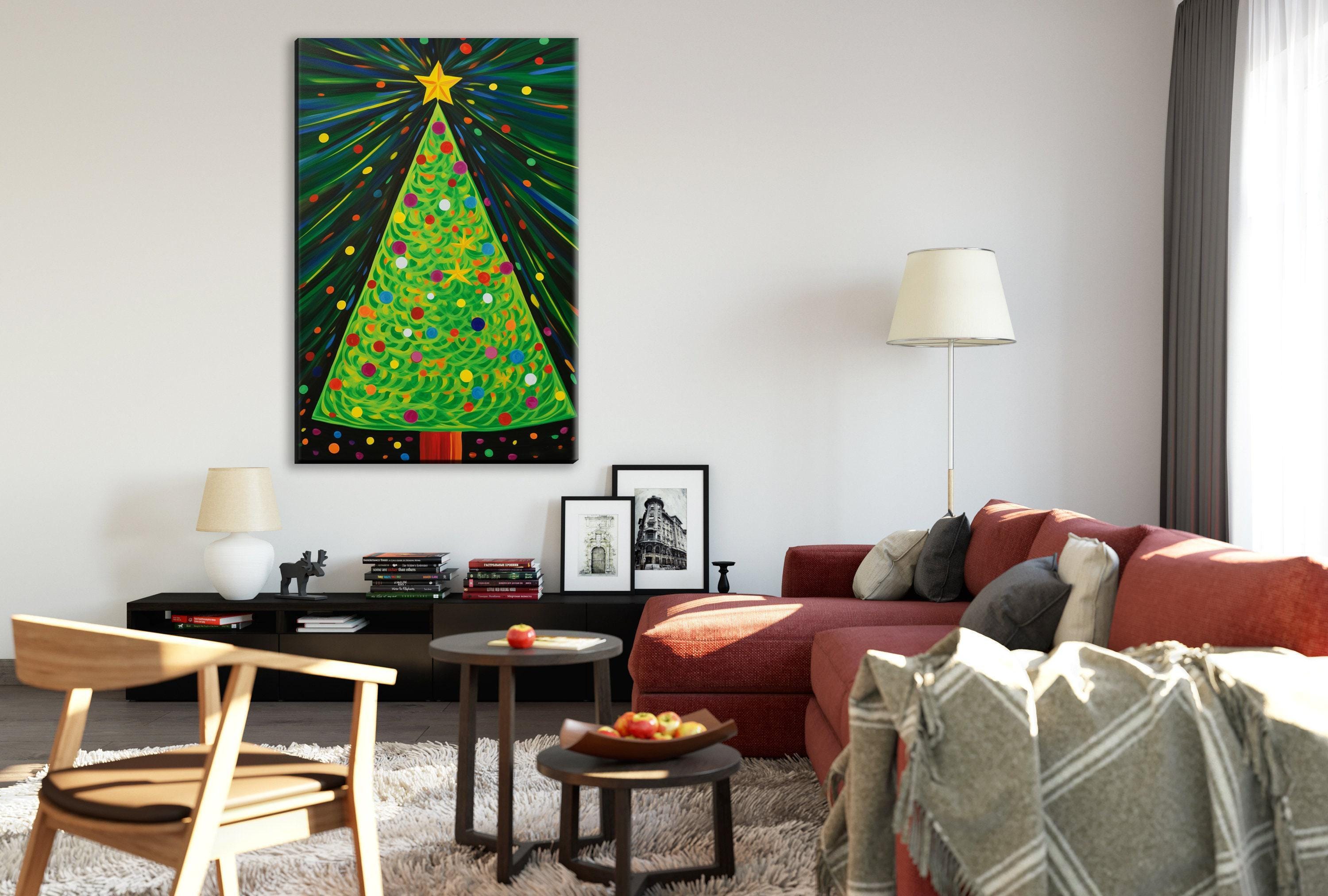 Christmas Tree Art - Abstract Christmas Tree Canvas Print | Festive Home Decor, Ready to Hang