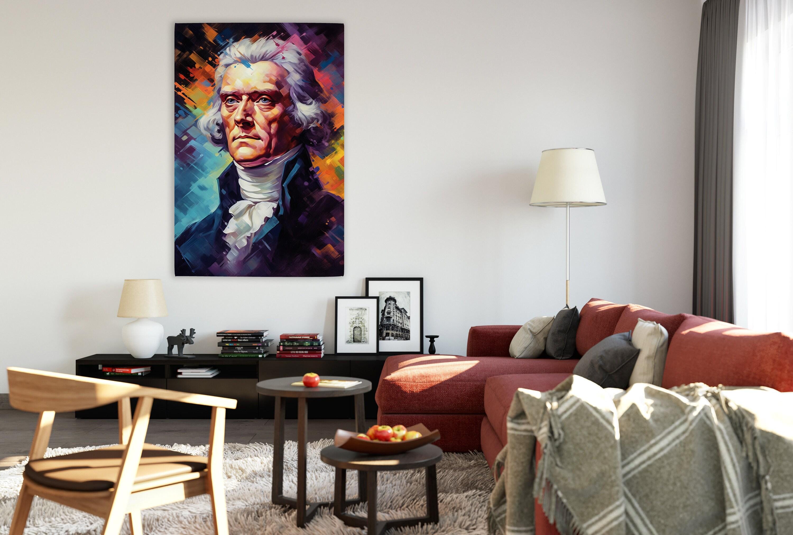 Thomas Jefferson Portrait – Extra Large Canvas Wall Art | Gallery Wrapped Canvas With Scratch Resistant Coating