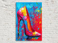 High Heels Canvas Art – Colorful Pop Art Print on Large Gallery Ready Canvas