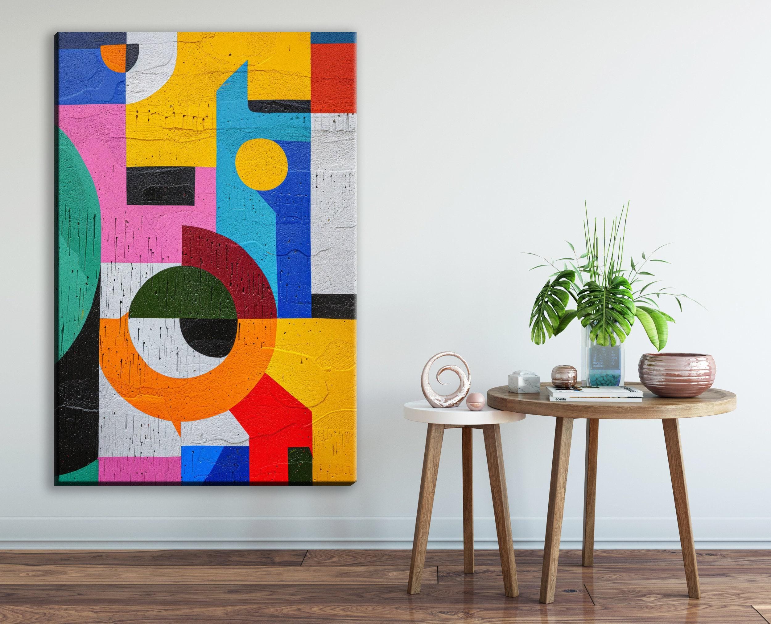 Abstract Brutalism Artwork - Large Abstract Art | Gallery Wrapped Canvas Print