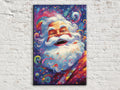 Santa Claus Canvas Art – Playful Christmas Wall Art, Giclee Print on Gallery Wrapped Canvas