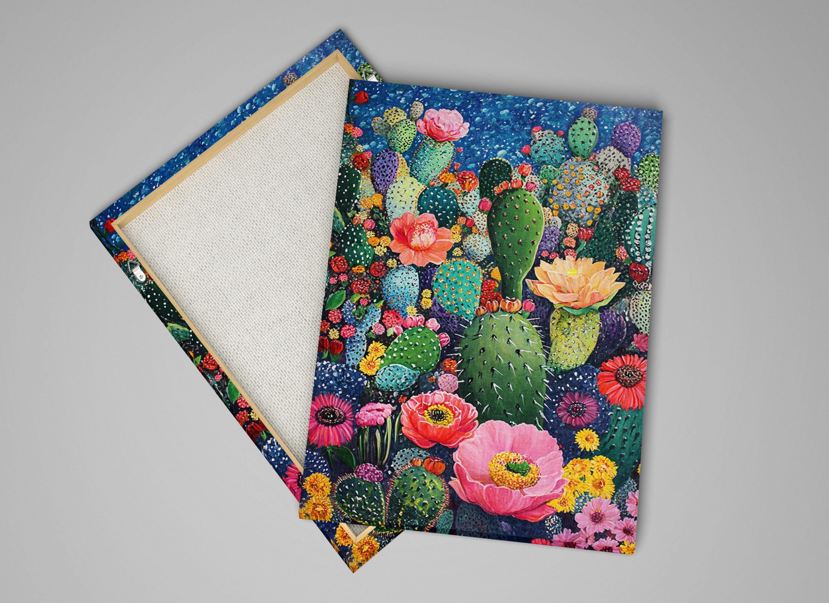 a picture of a painting of a cactus