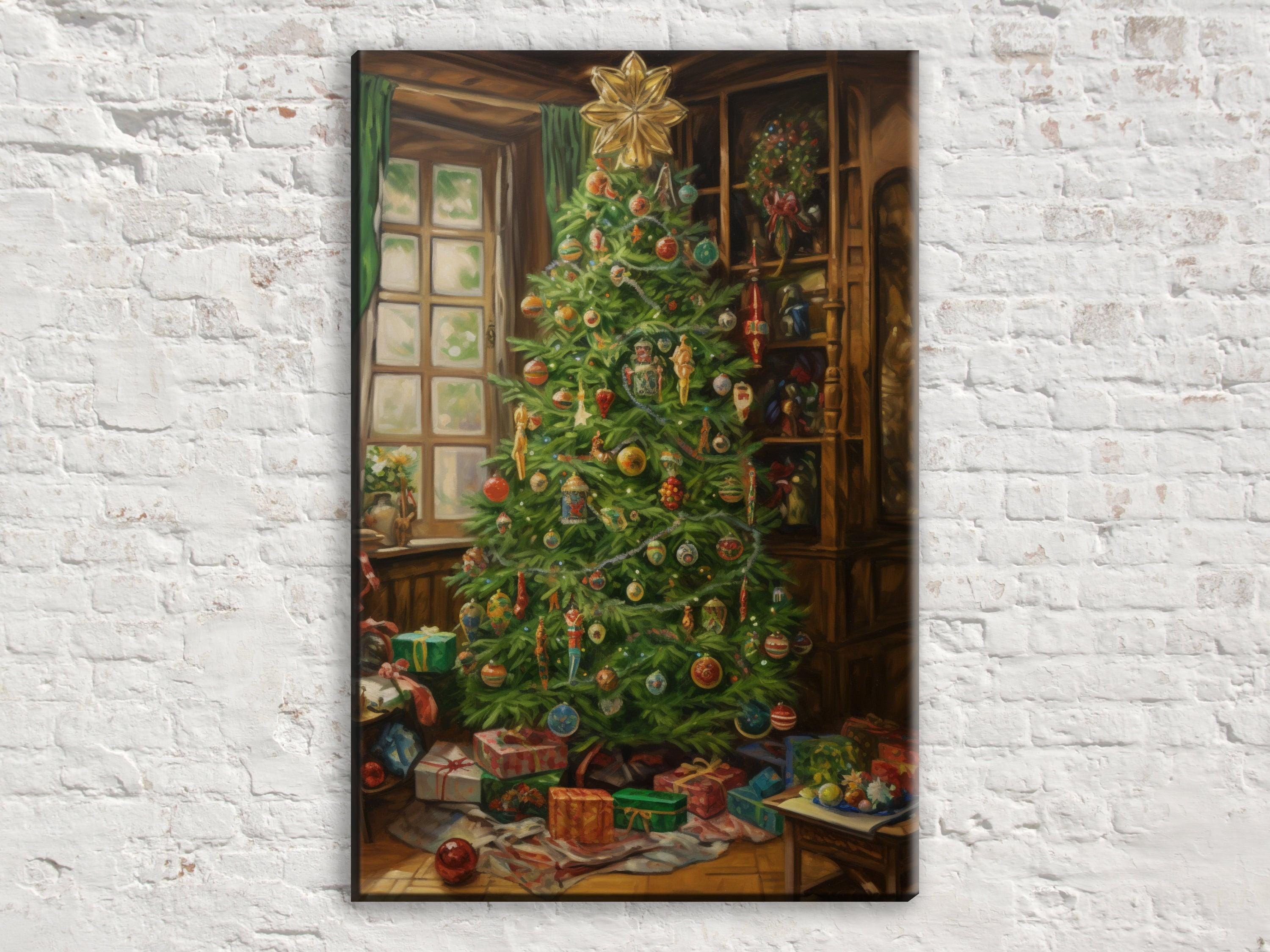 Holiday Canvas Art - Vintage Christmas Wall Decor | Extra Large Gallery Wrapped Print