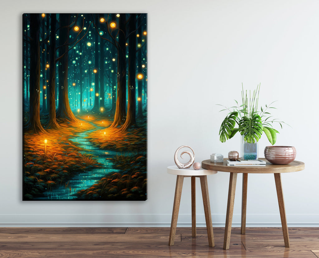 Magical Forest Canvas - Enchanted Woodland Wall Art | Gallery Wrapped Canvas Print
