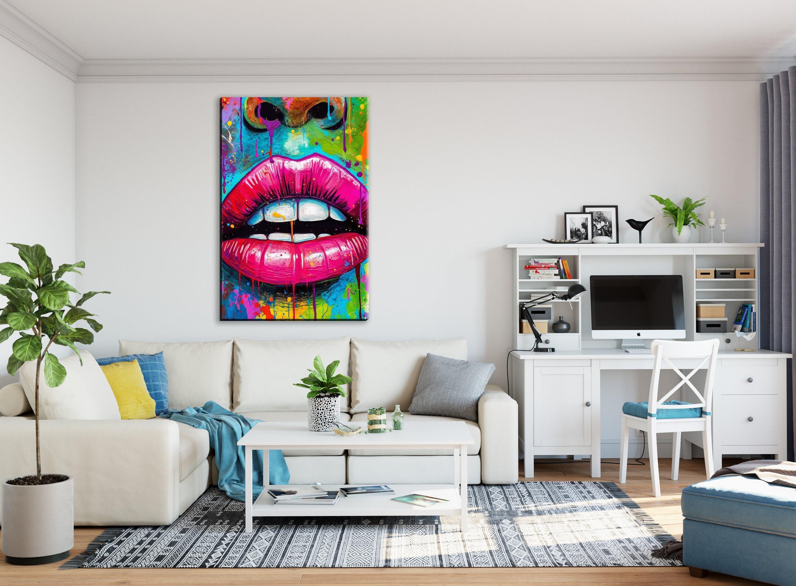 Luscious Lips Art – Large Canvas Wall Art | Abstract Woman Allure Decor