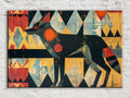 Native American Coyote Art – Modern Southwest Canvas | Large Tribal Spirit Painting