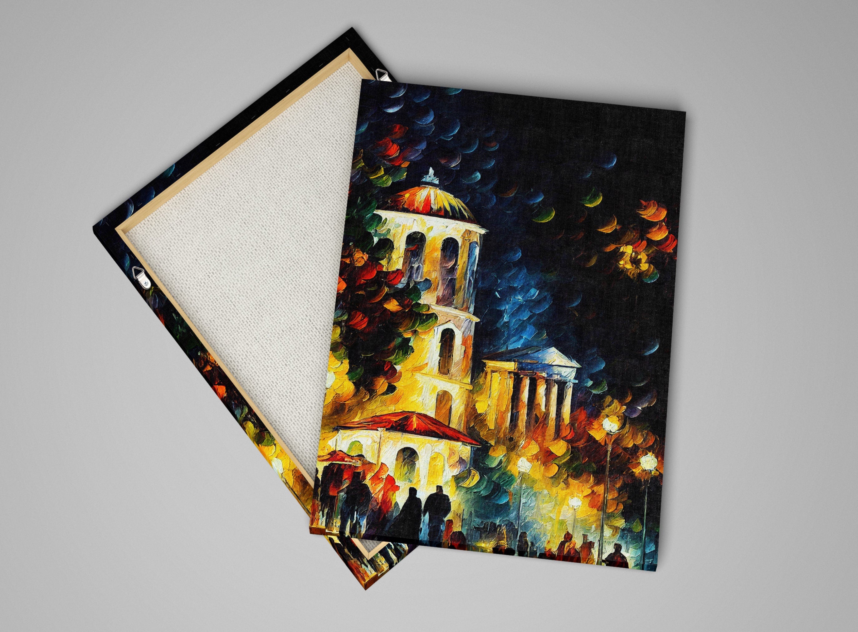 Athens Greece Canvas Print – Greek Wall Art With Wooden Frame, Gallery Ready