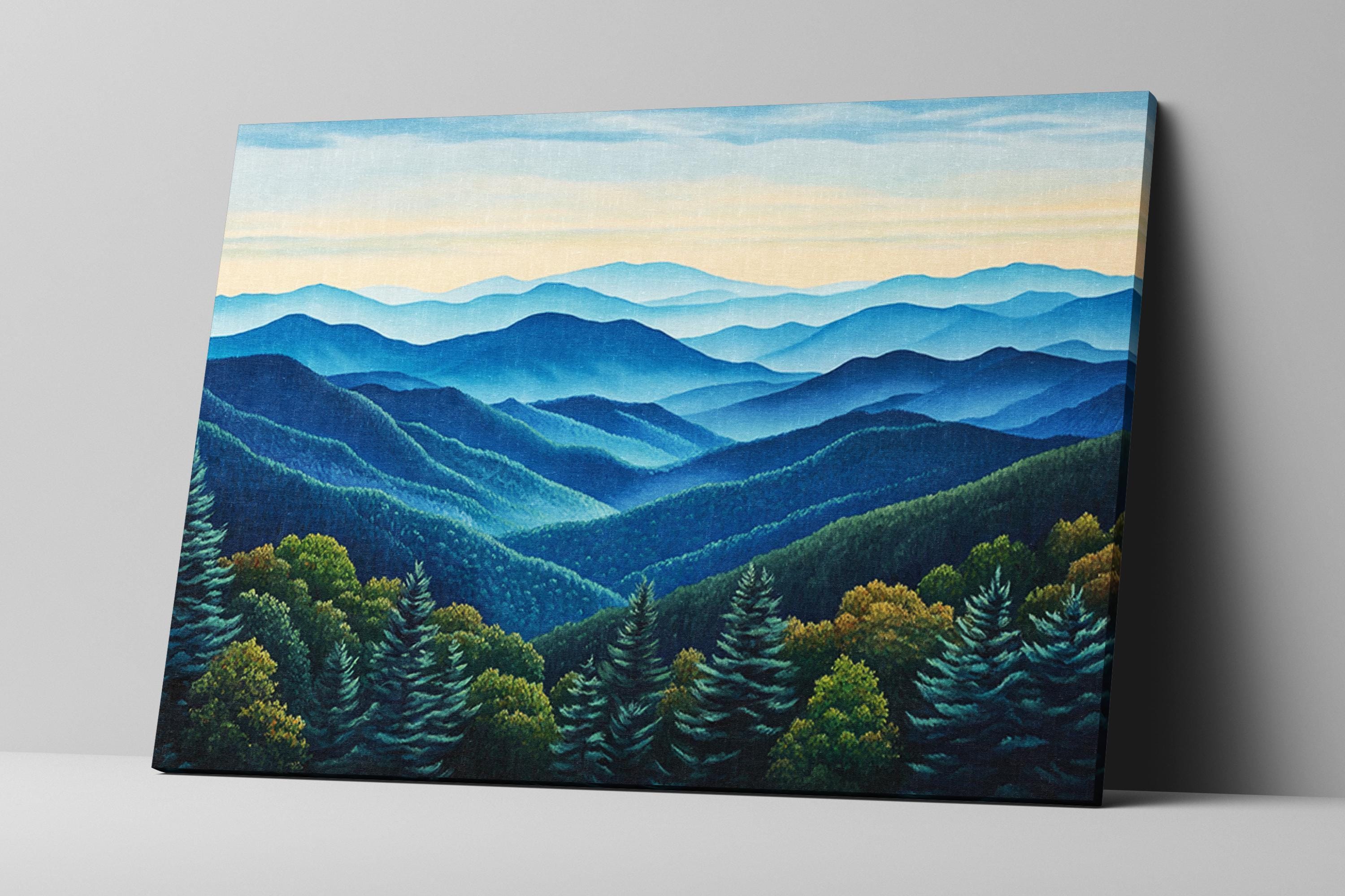Blue Ridge Mountains Canvas - Extra Large Mountain Wall Art | Gallery Wrapped, Ready to Hang