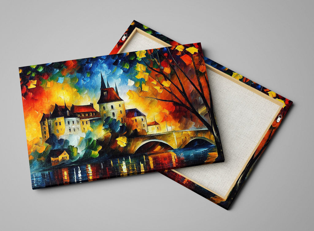 Castle Canvas Wall Art – Fantasy Oil Painting Reproduction on Gallery Ready Canvas Frame