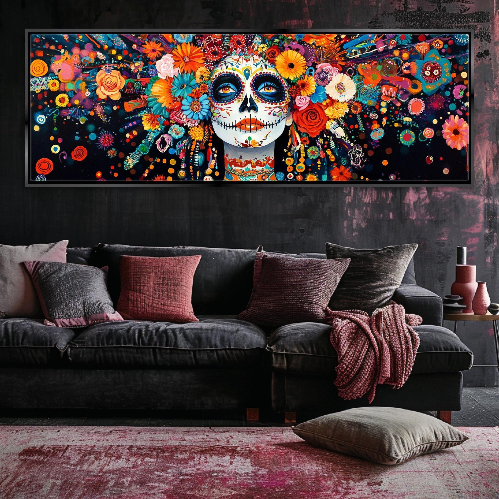 Dia de los Muertos Canvas - Panoramic Wall Art | Oversized Gallery Wrapped Latin Tradition Art